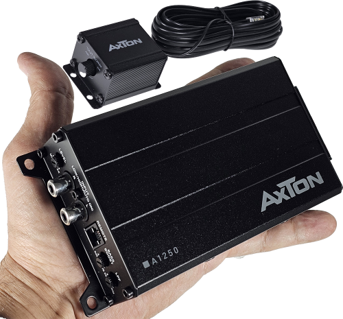 Axton A1250 miniaturowy monoblok 250W RMS 2 Ohm sterownik basu ...